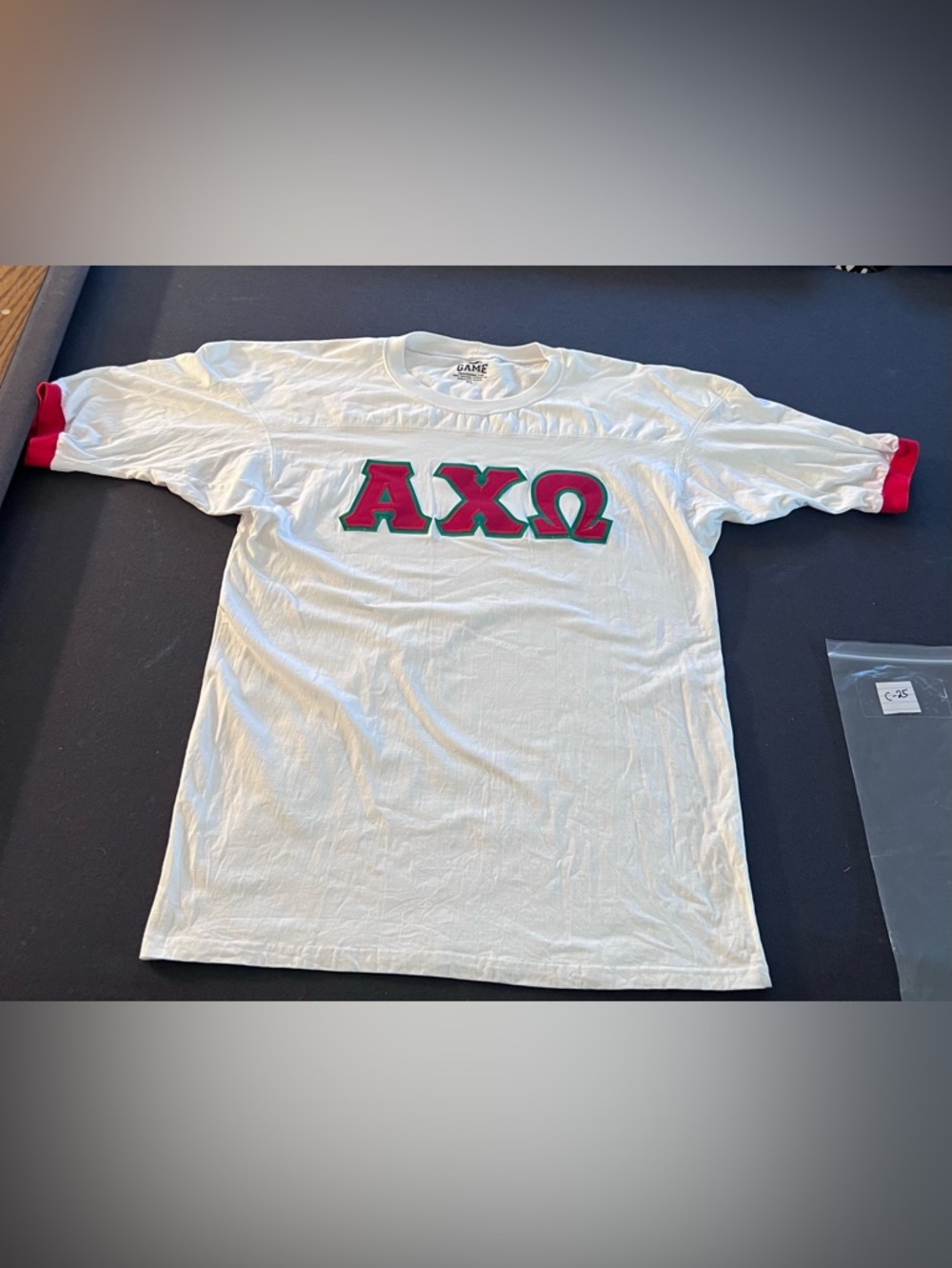 Alpha Chi Omega Greek Letter Crewneck T-Shirt  Size XL Like NEW #C-25